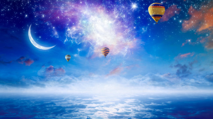 Tranquil,Heavenly,Picture, ,Colorful,Hot,Air,Balloons,Flying,In