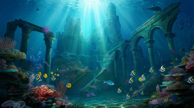 Atlantis,,The,Lost,Underwater,City.,Realistic,Fantasy,Style,Illustration.