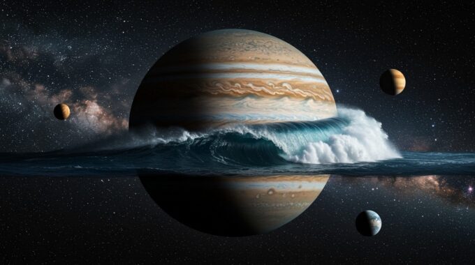 A,Realistic,Photo,Of,Jupiter.,There,Is,A,Huge,Ocean