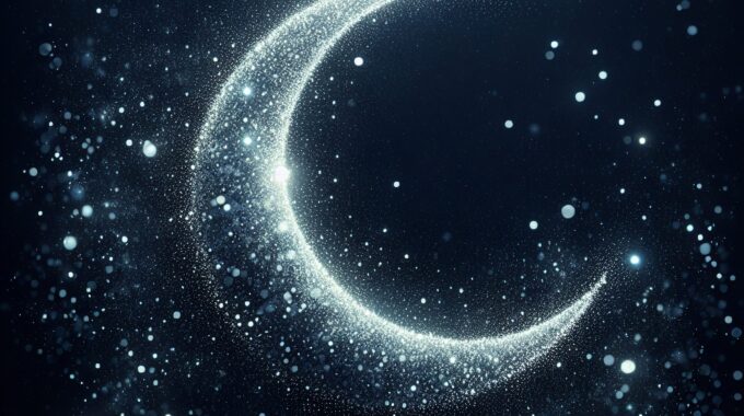 C,Shaped,Crescent,Moon,Starry,Background