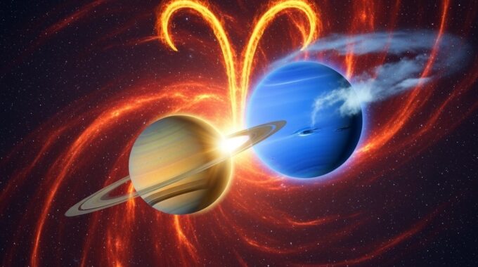 Saturn,And,Neptune,Conjunction,In,Aries