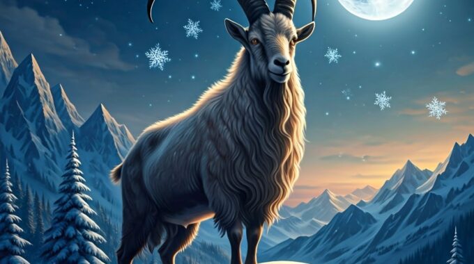 The,Capricorn,Goat,In,Majestic,Winter,Solstice,Setting