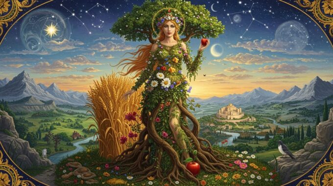 In,The,Style,Of,Ciurlenis.,Virgo,,As,An,Allegory,Of