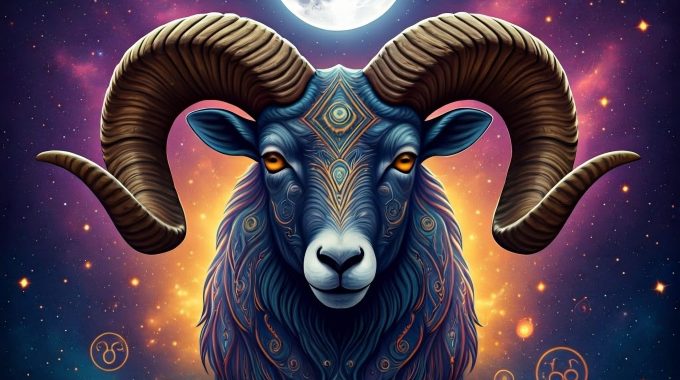A,Colorful,Mystical,Zodiac,Image,For,The,Aries,Full,Moon